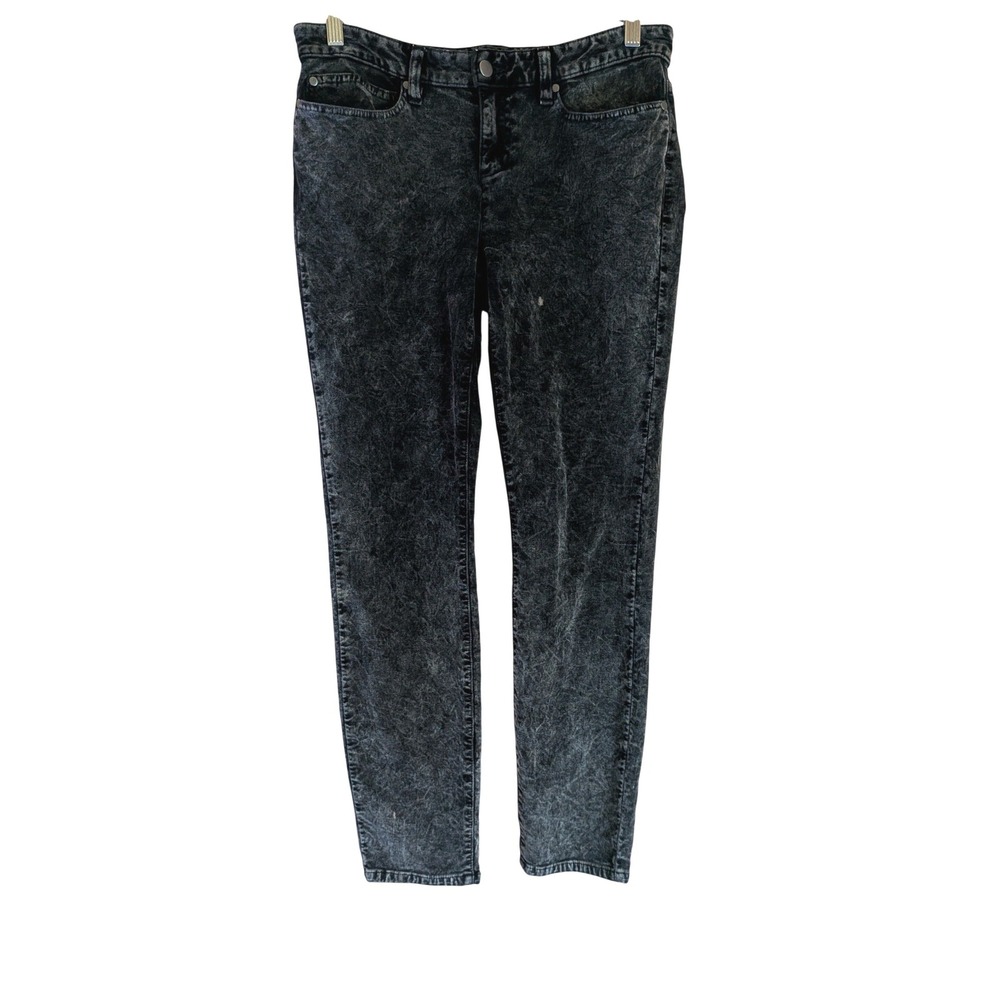 Eileen Fisher Slim Leg Denim Pant Women 8P Acid Wash Grunge Minimalist Versatile